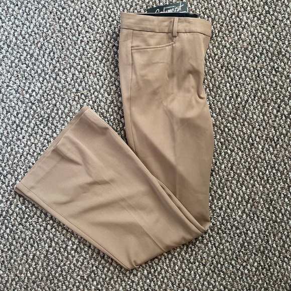 Express Columnist  Extreme flare tan pants 12/L - Picture 2 of 11
